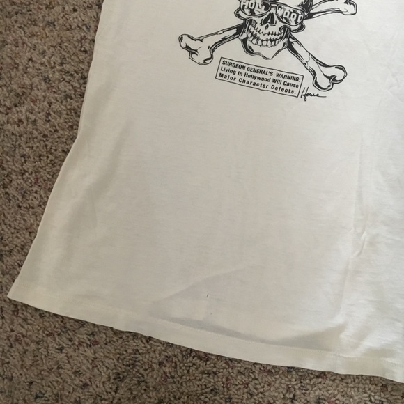 Howe Hollywood skull warning tee shirt pima cotton - Picture 3 of 6